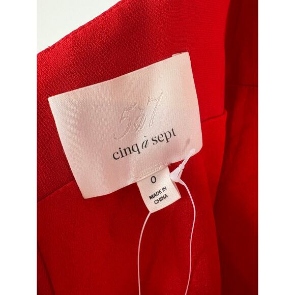 Cinq a Sept Adele Gown Maxi Bow Embellished Formal Elegant Statement Red Size 0 - Picture 11 of 11